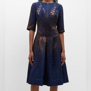 Stunning NWT Teri Jon cocktail dress, navy and copper! size 10.